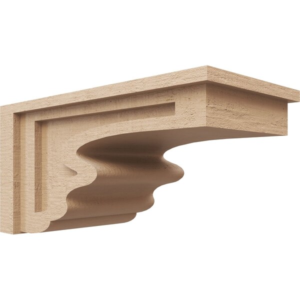 Ekena Millwork 8"W x 16"D x 8"H Wide Highland Rough Cedar Woodgrain TimberThane Corbel, Primed Tan CORUR08X16X08HLDRCPR - main